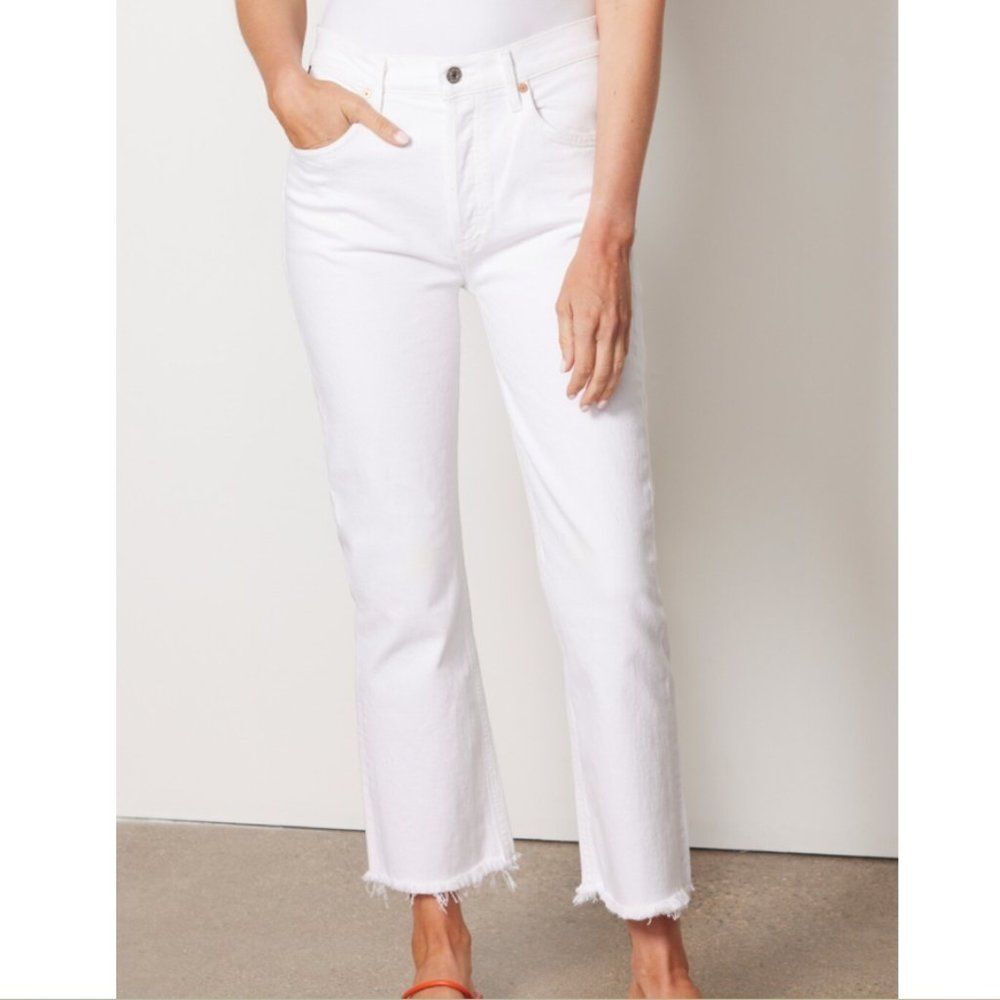 Citizens of Humanity Isola High Rise Cropped Boot Jean in White size 32
